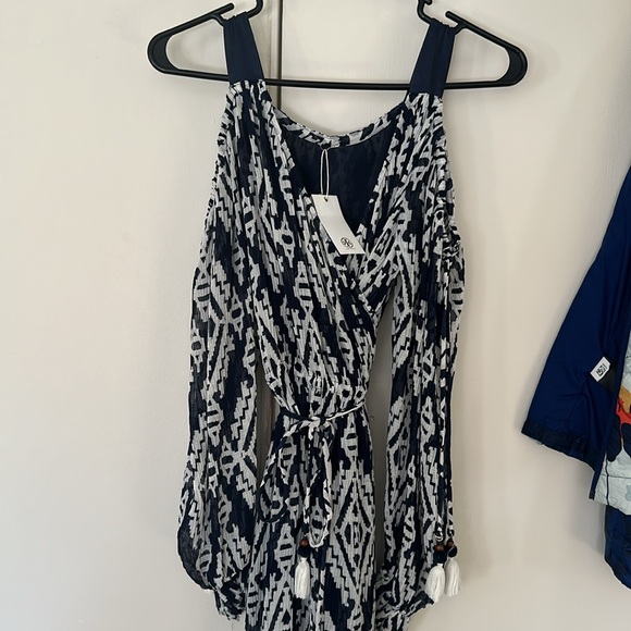 Navy Tory Burch Wrap Dress. Worn once - Picture 6 of 8